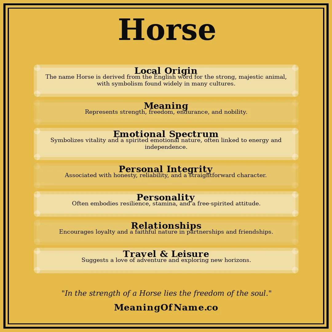 Horse name meaning poster