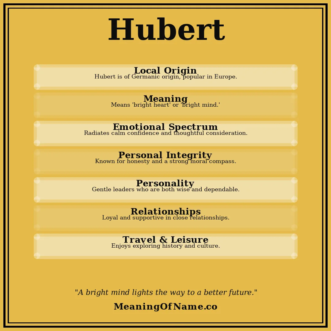 Hubert name meaning poster