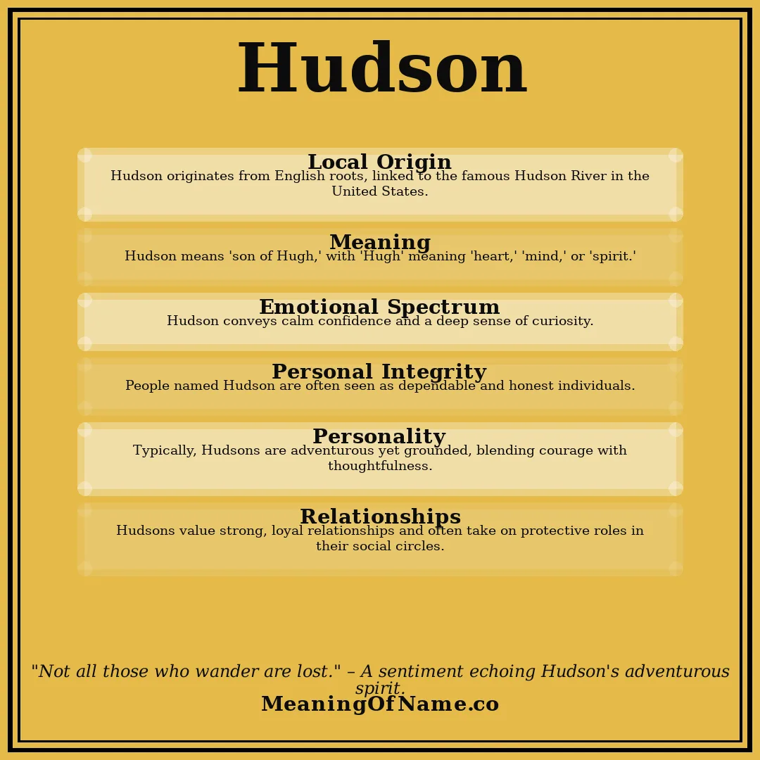 Hudson name meaning poster