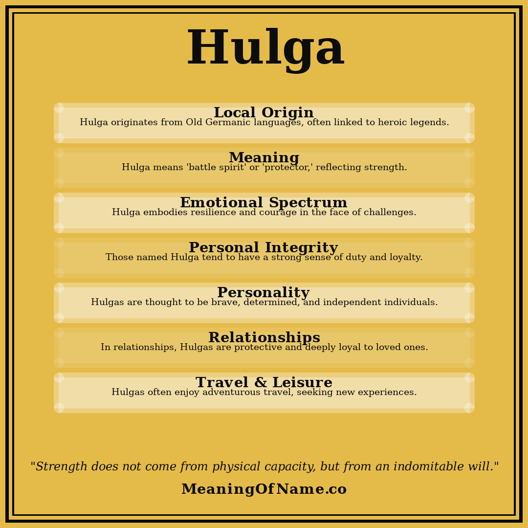 Hulga name meaning poster