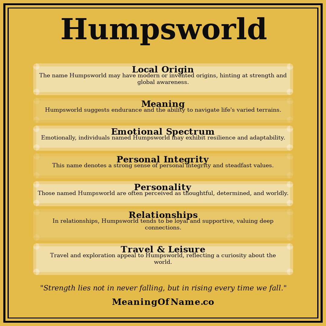 Humpsworld name meaning poster