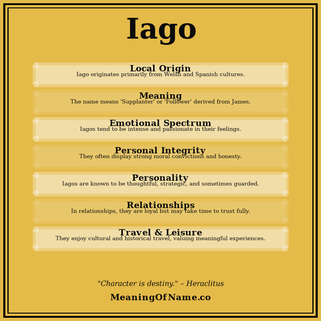 Iago name meaning poster