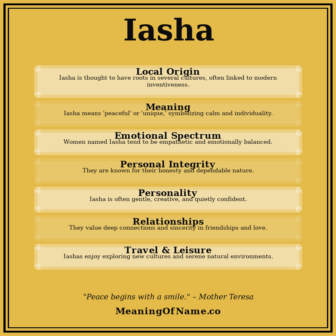Iasha name meaning poster