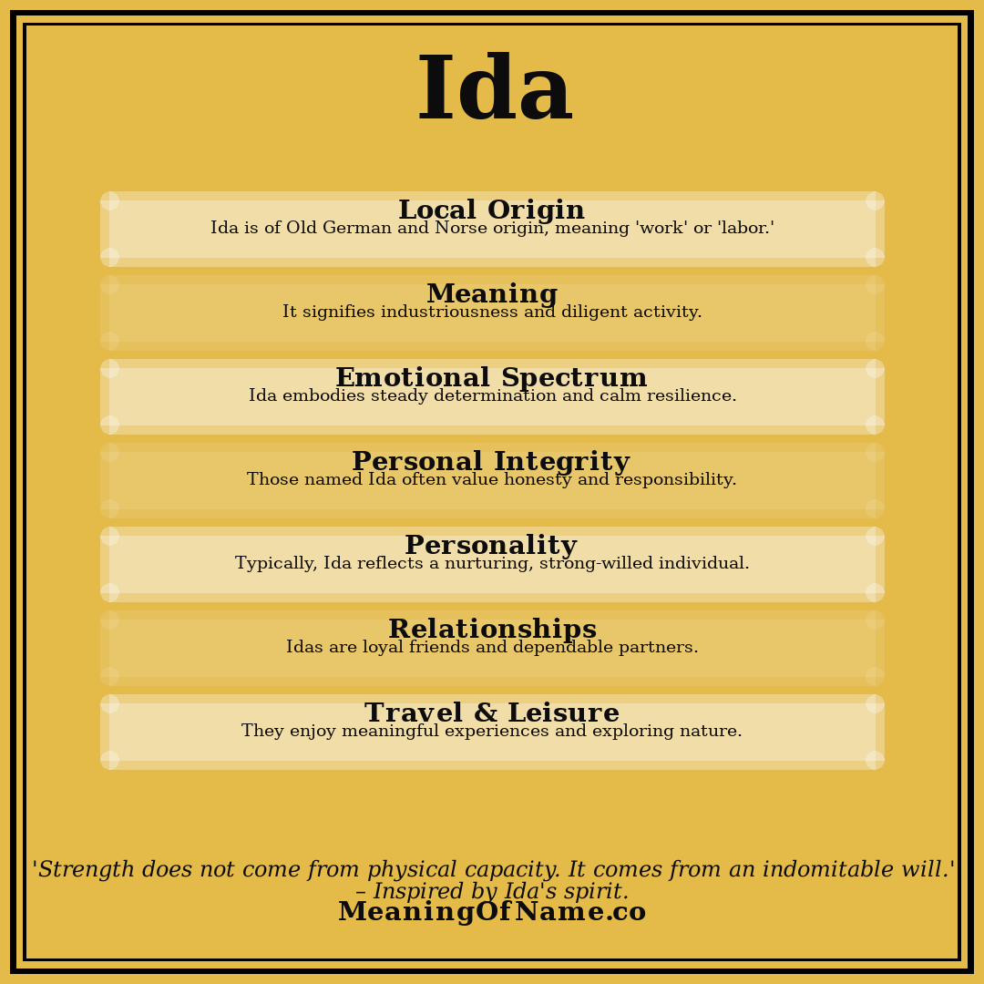 Ida name meaning poster