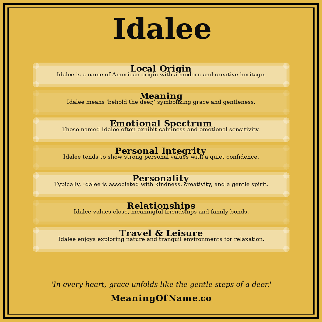 Idalee name meaning poster