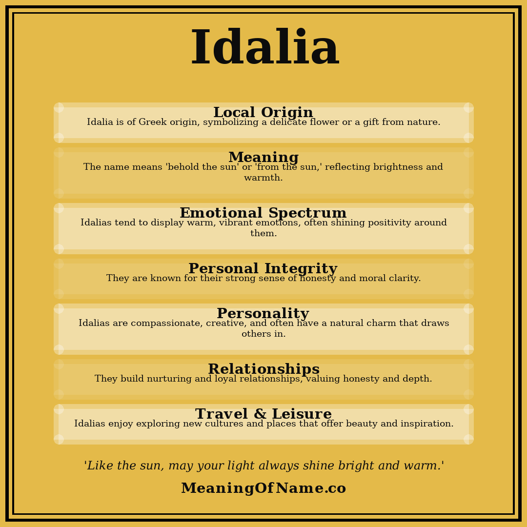 Idalia name meaning poster