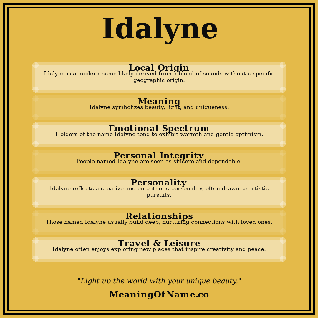 Idalyne name meaning poster