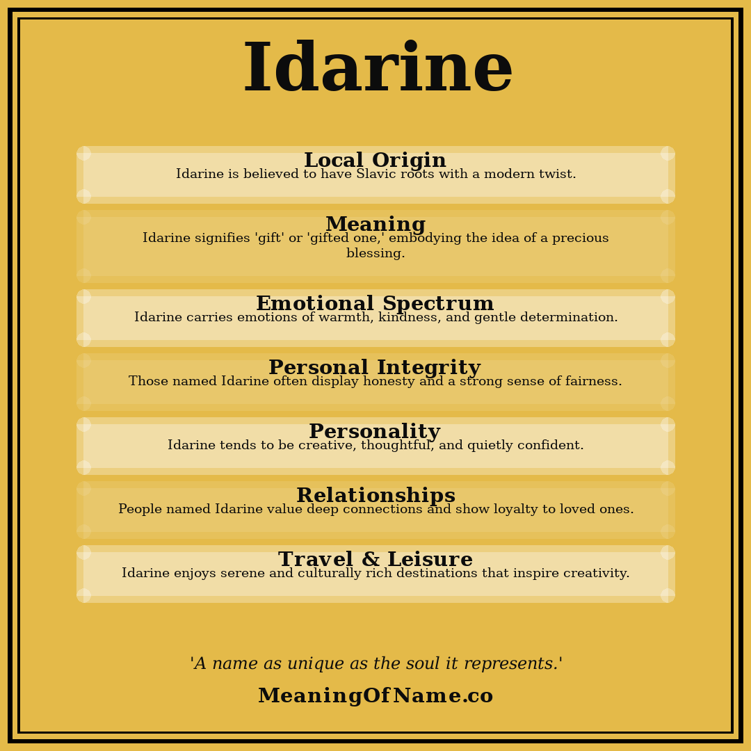 Idarine name meaning poster