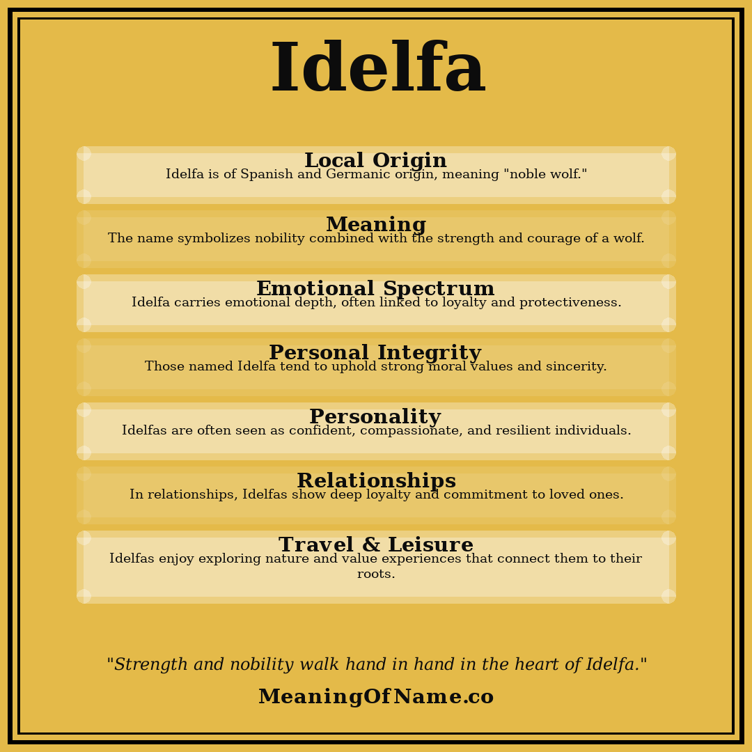 Idelfa name meaning poster