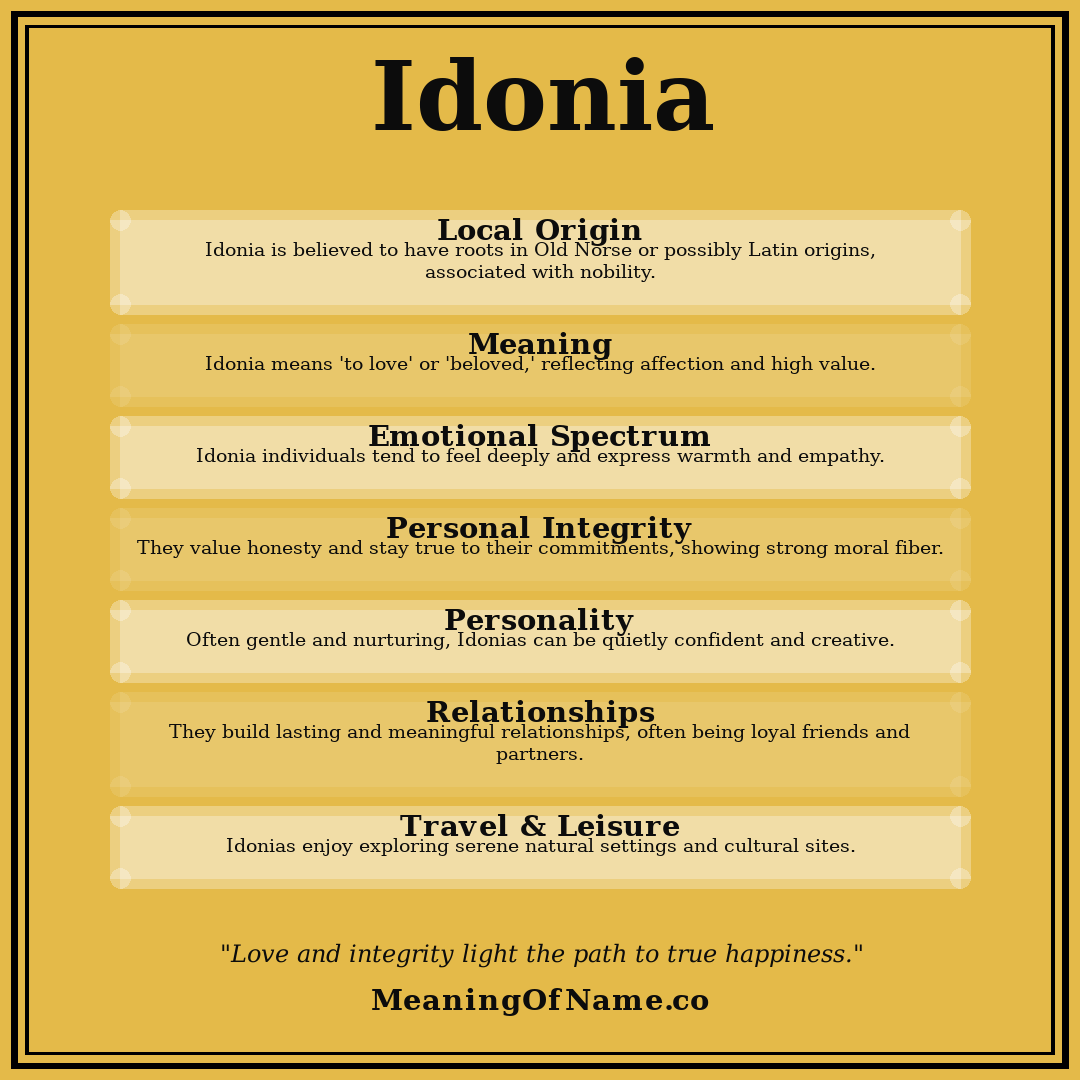 Idonia name meaning poster