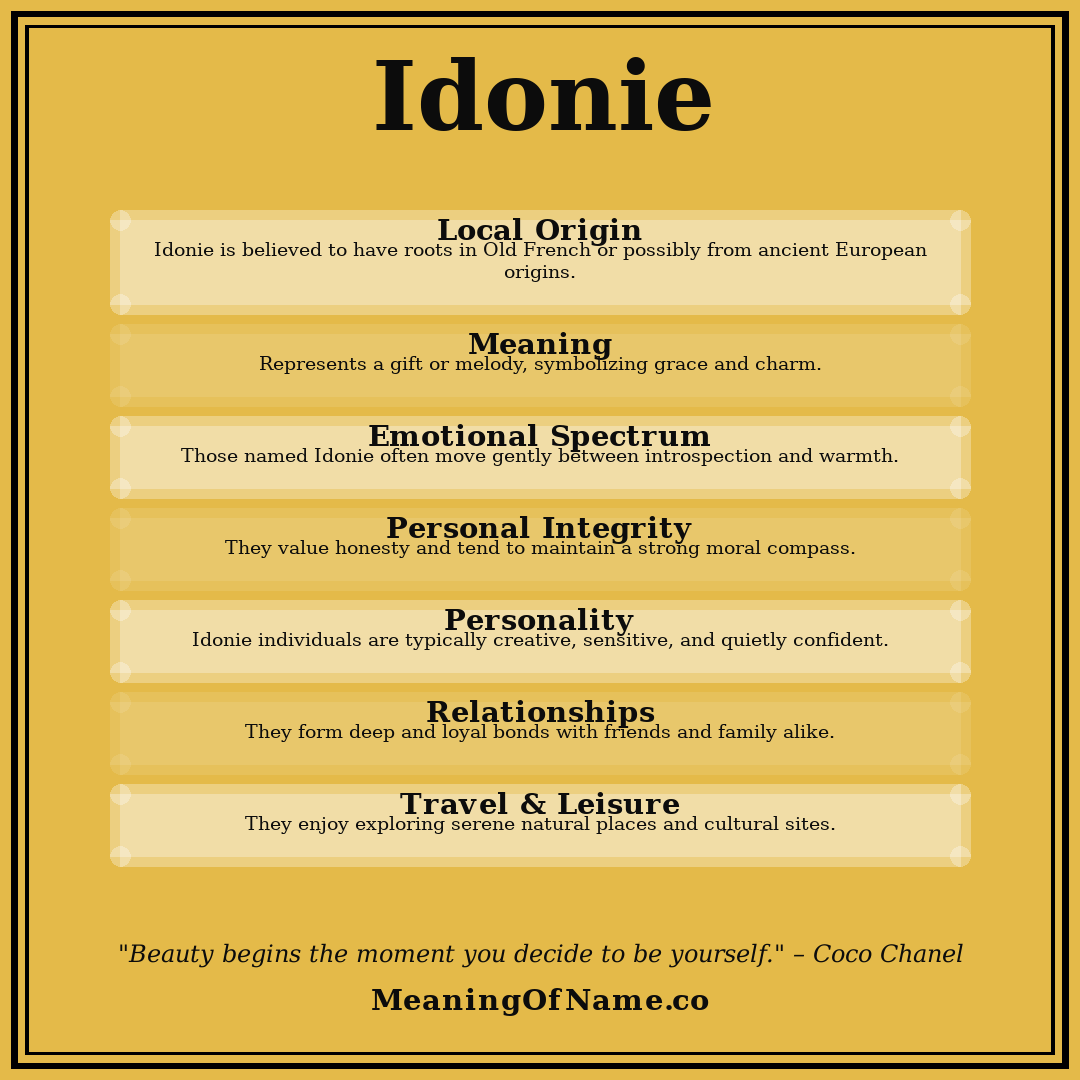 Idonie name meaning poster
