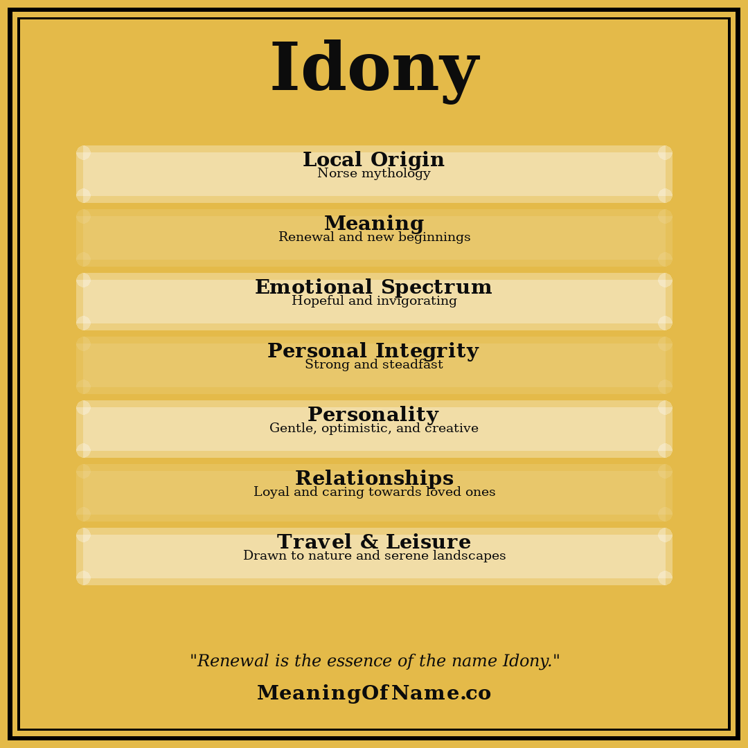Idony name meaning poster