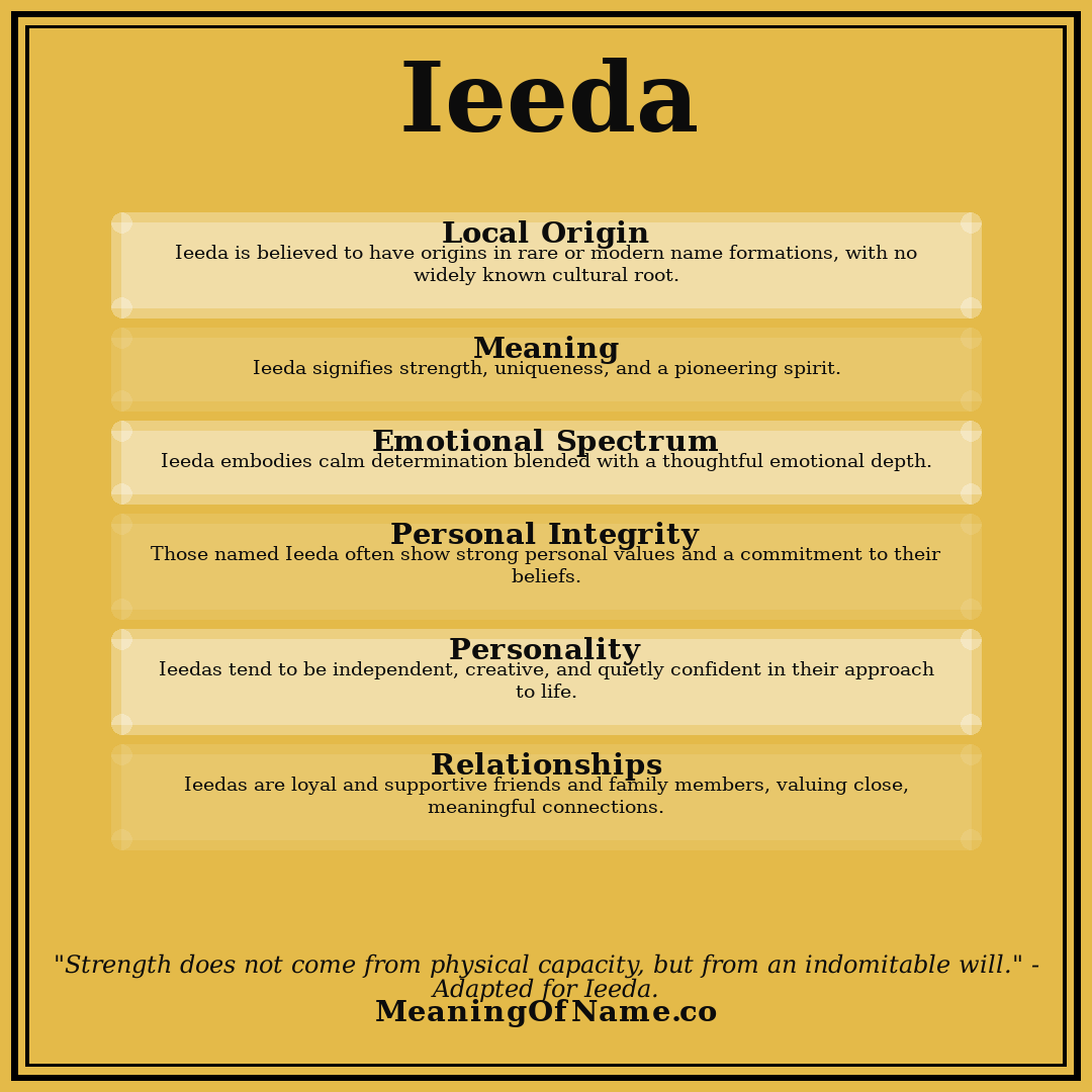 Ieeda name meaning poster