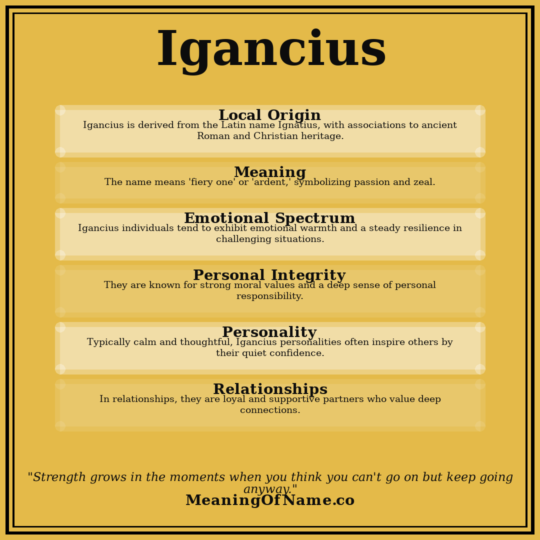 Igancius name meaning poster