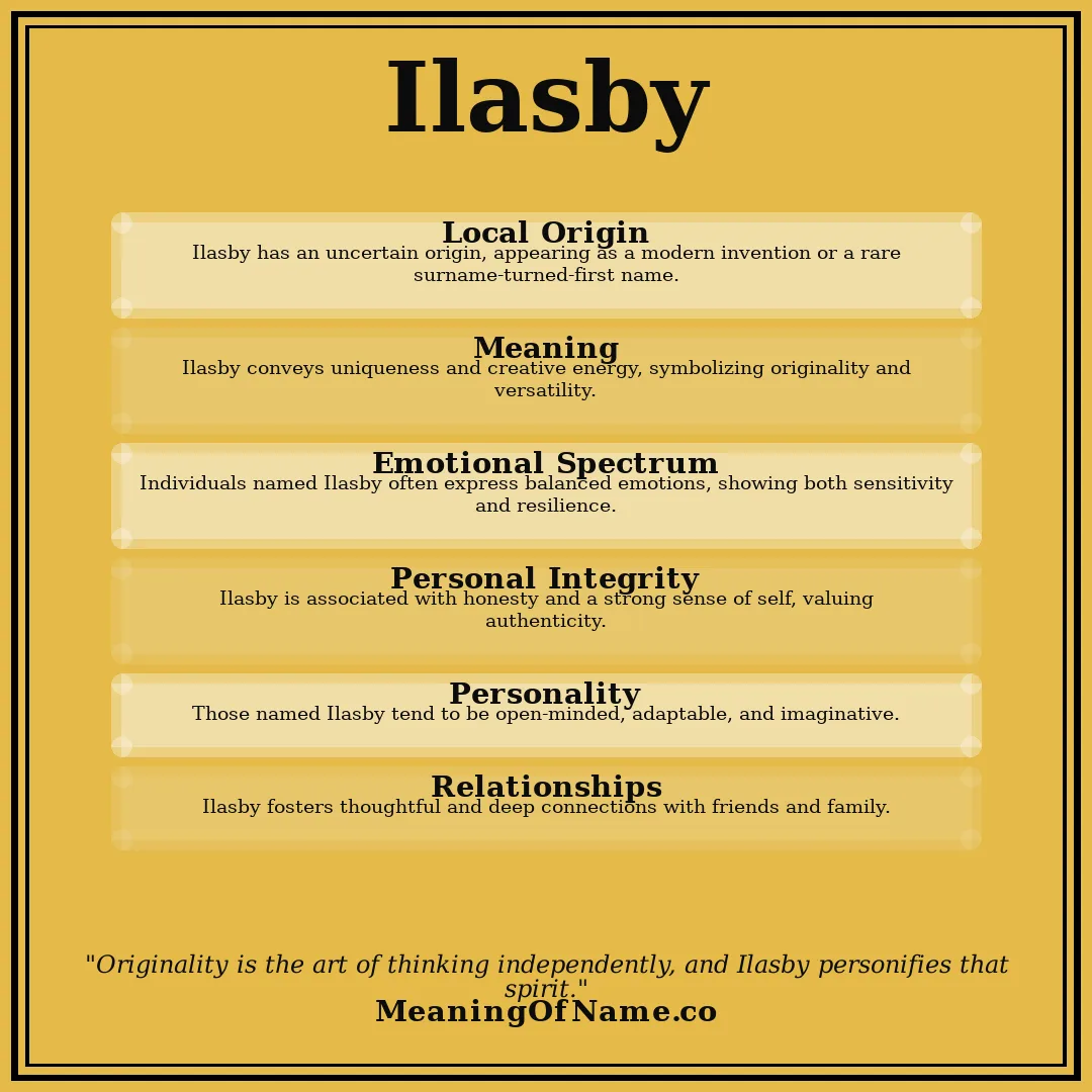 Ilasby name meaning poster
