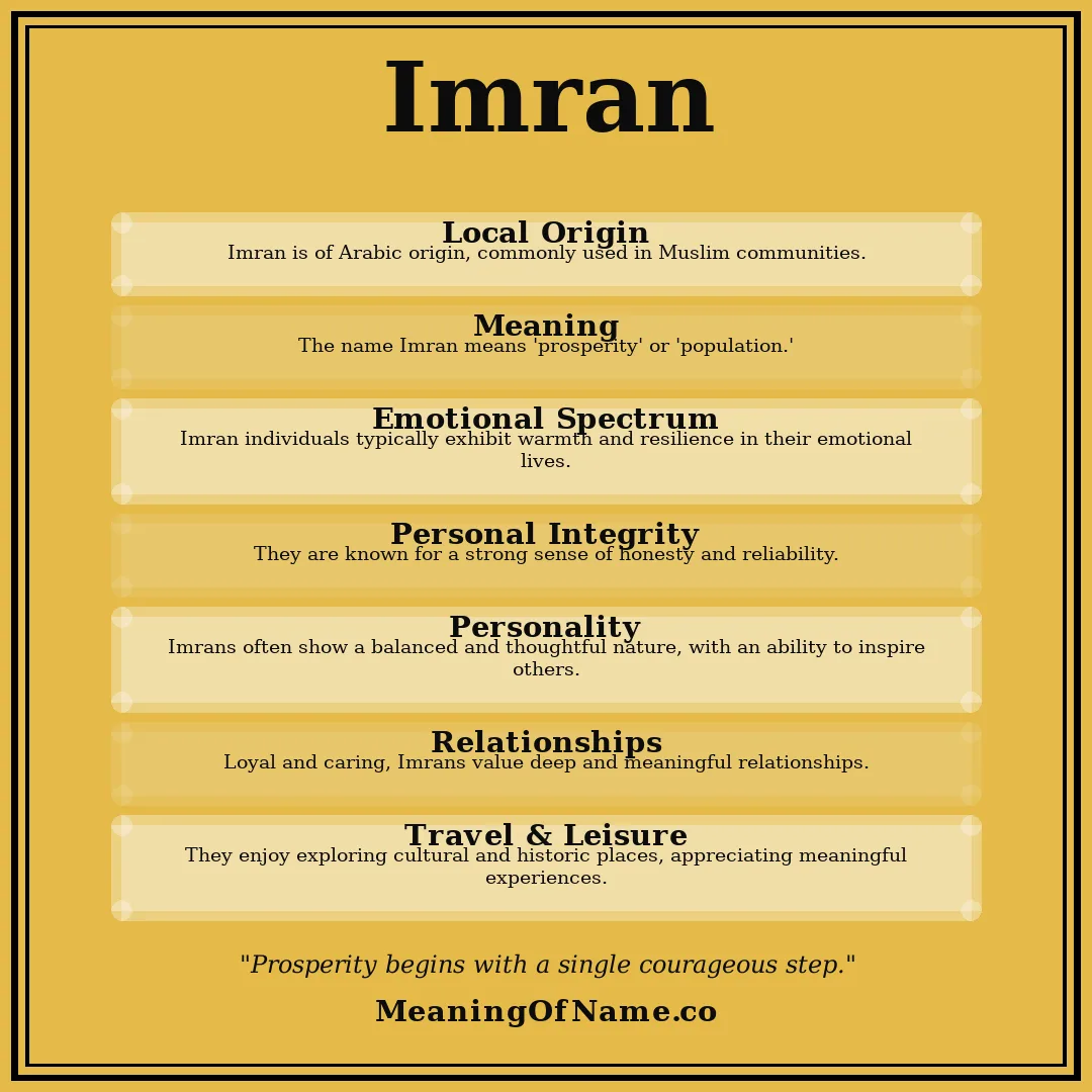 Imran name meaning poster