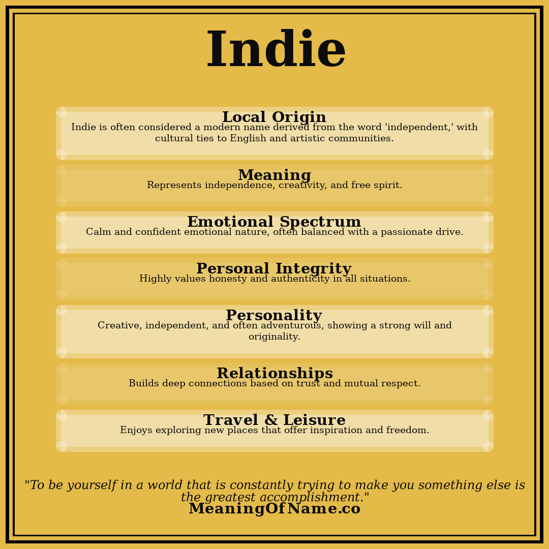 Indie name meaning poster
