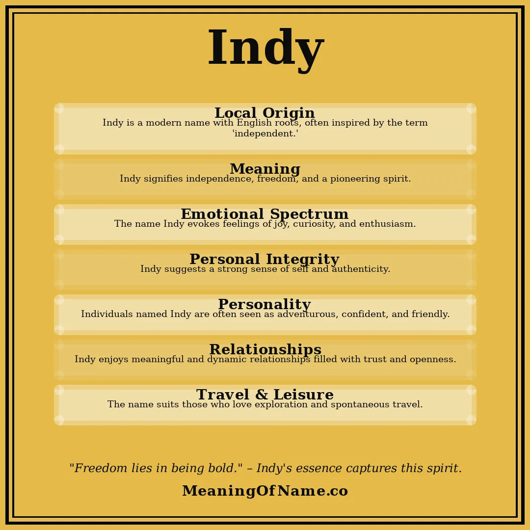 Indy name meaning poster