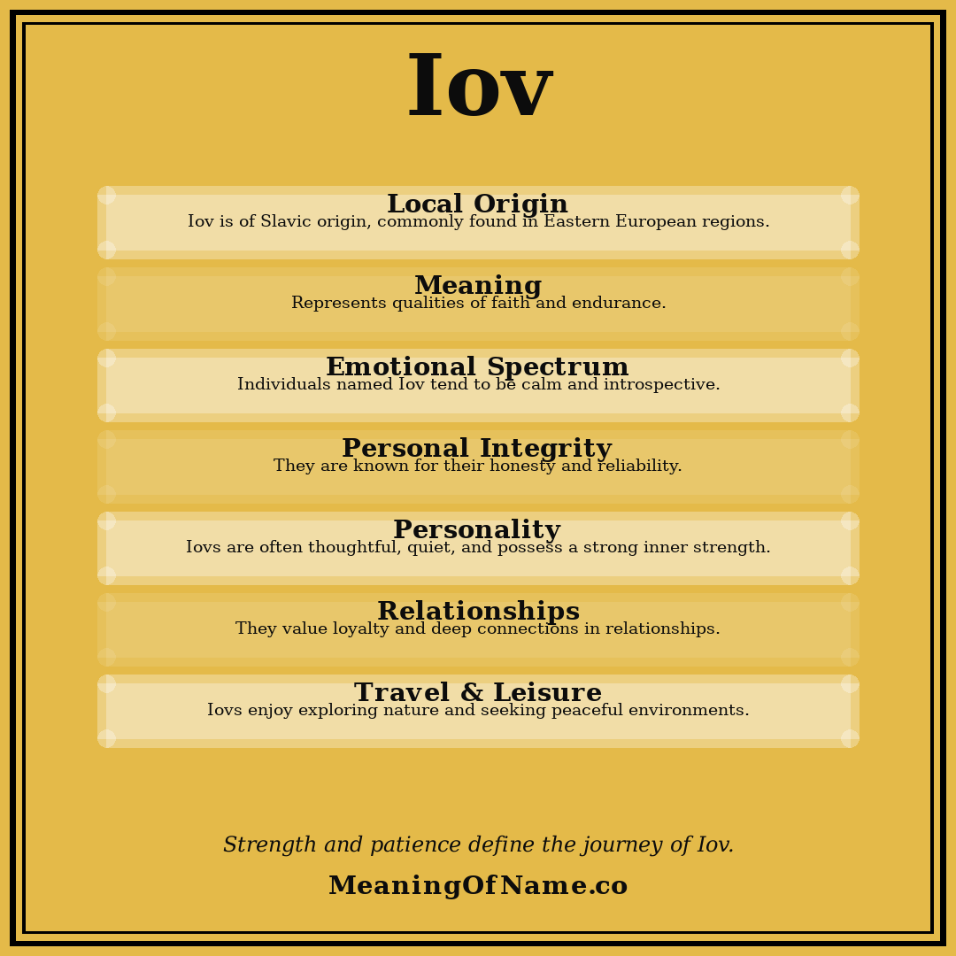 Iov name meaning poster