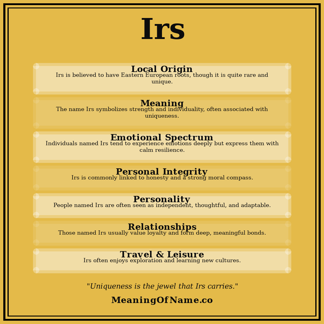 Irs name meaning poster