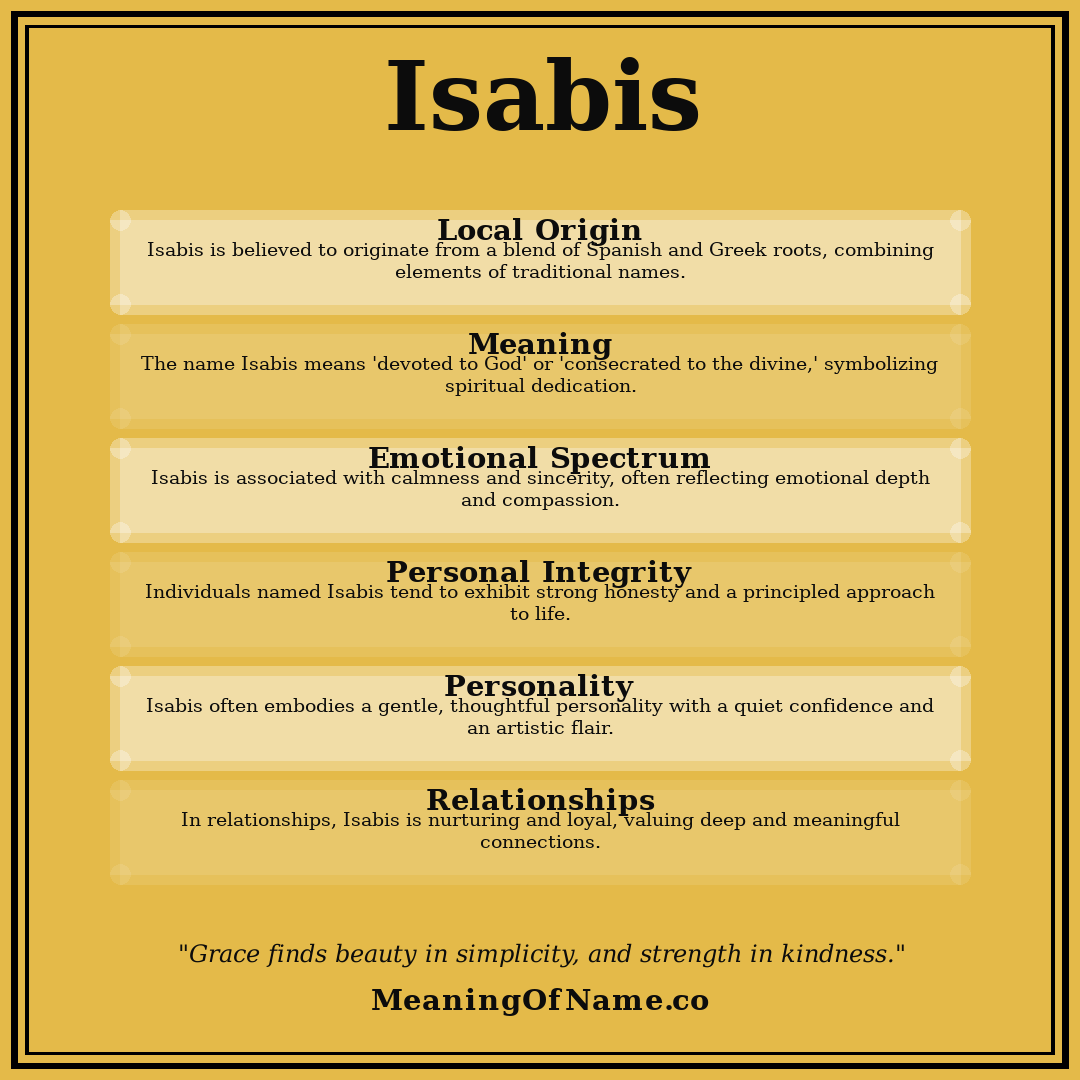 Isabis name meaning poster