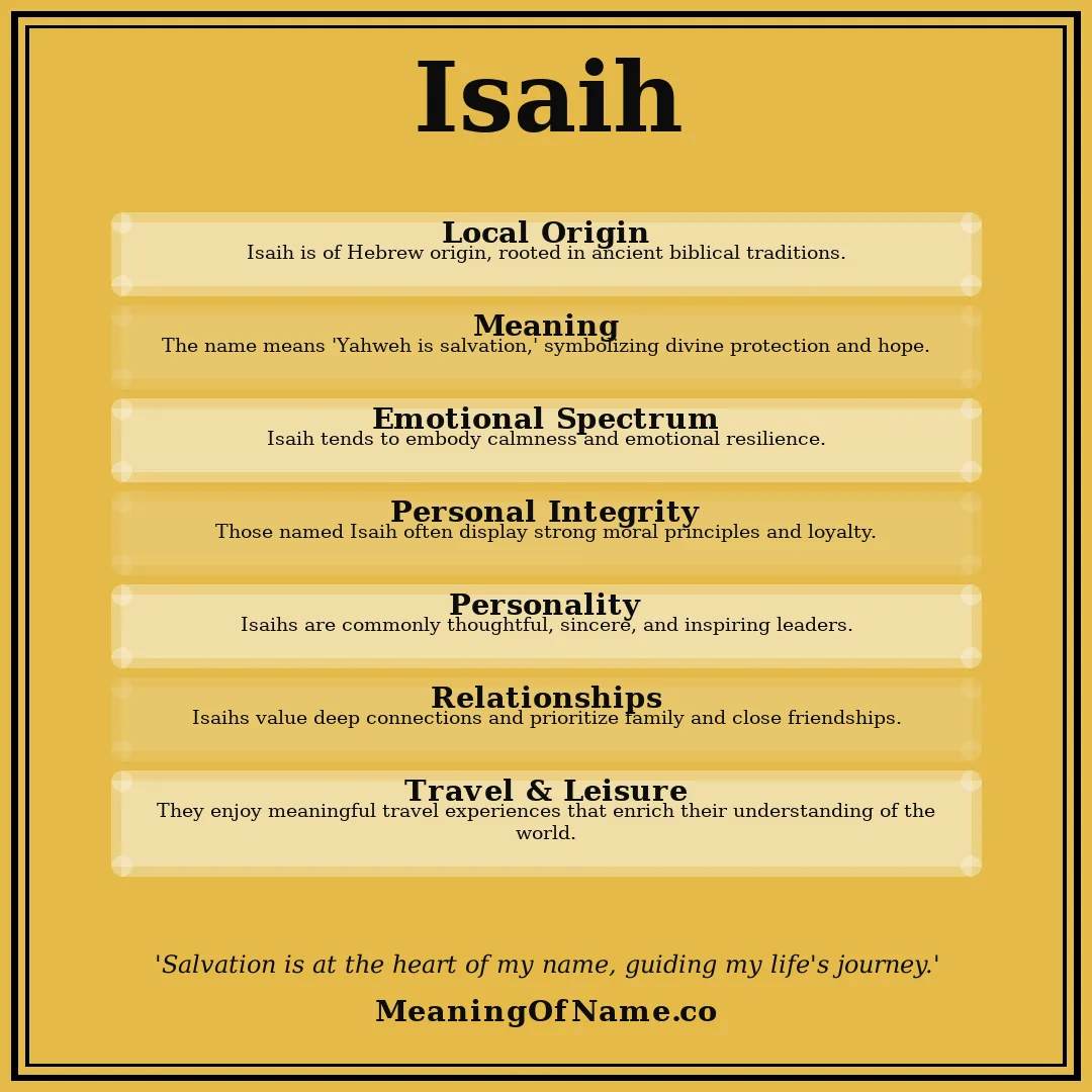 Isaih name meaning poster