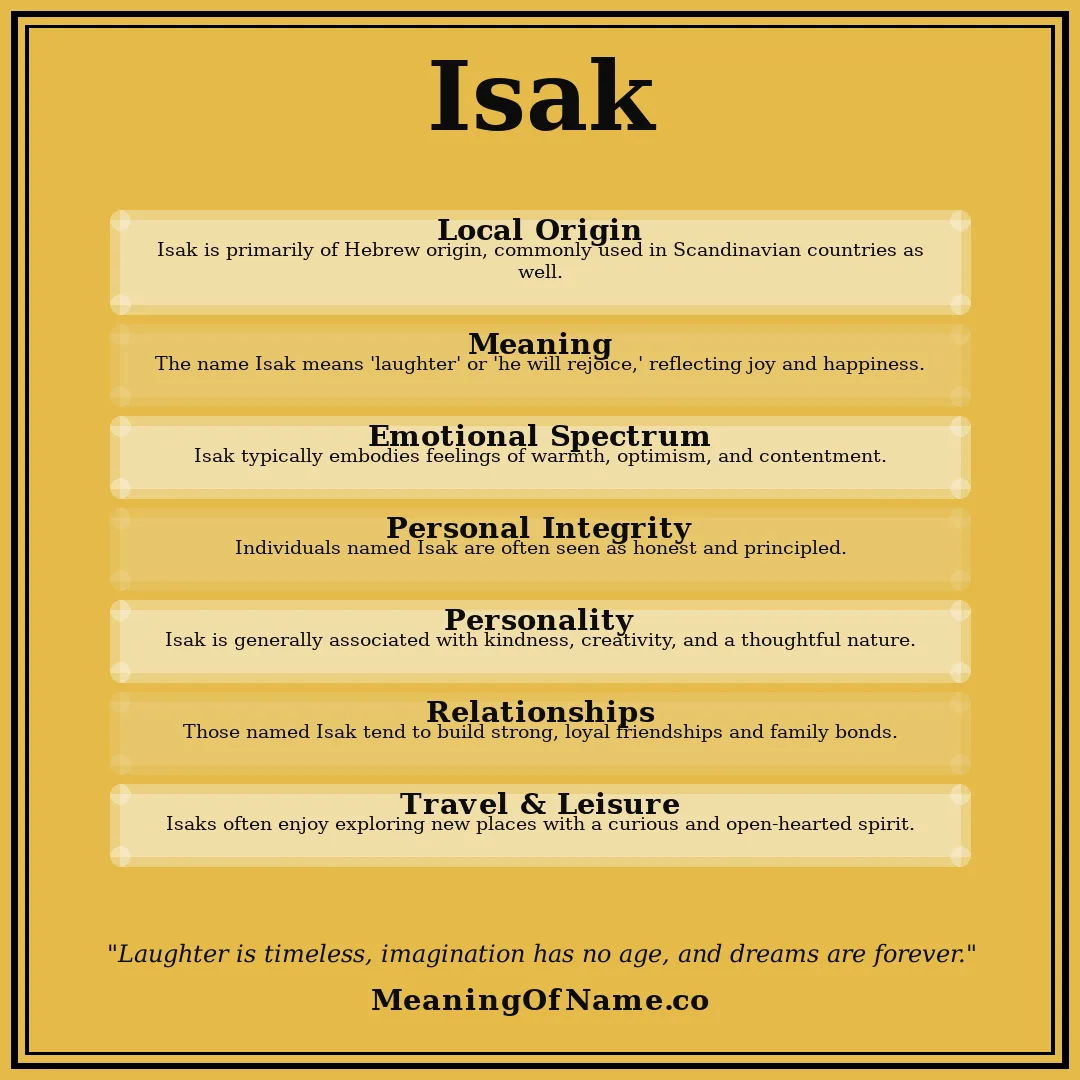 Isak name meaning poster