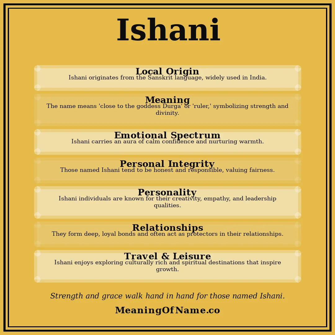 Ishani name meaning poster