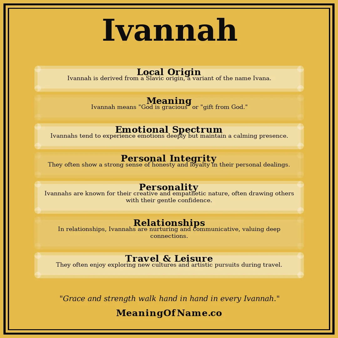 Ivannah name meaning poster