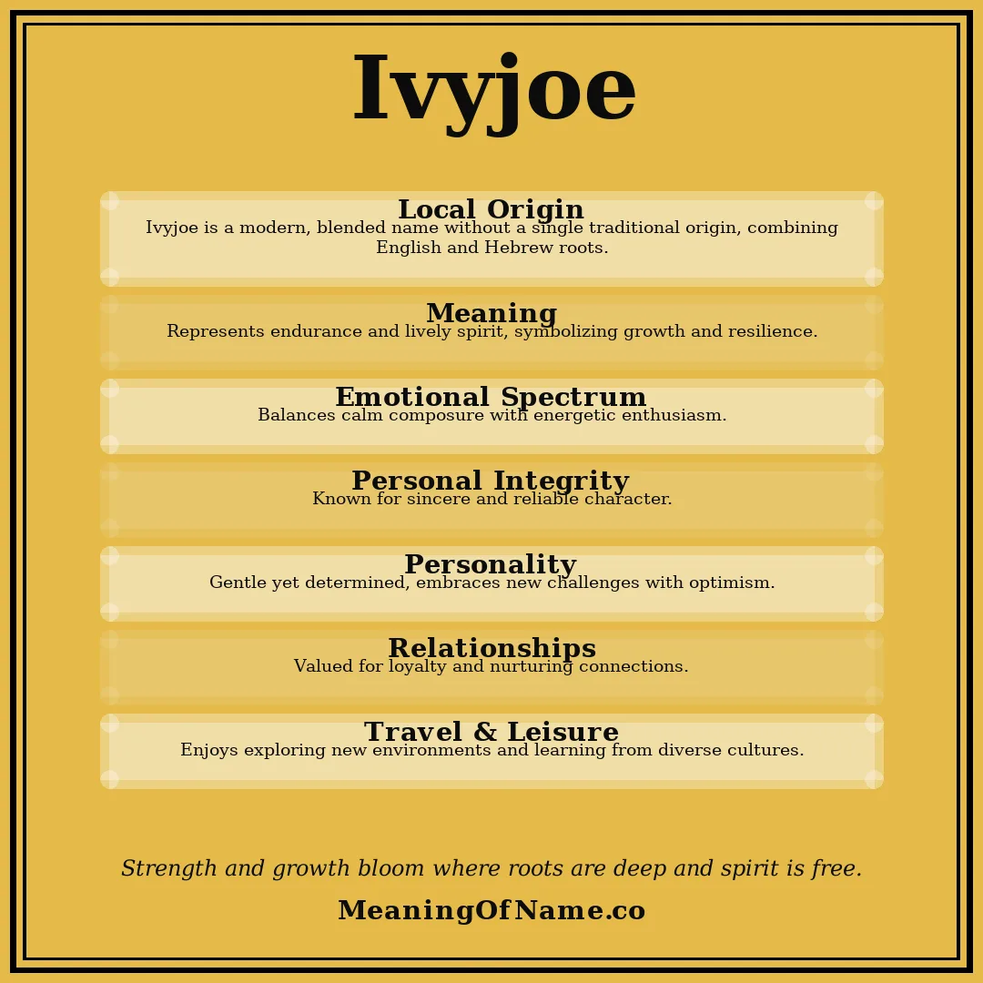 Ivyjoe name meaning poster