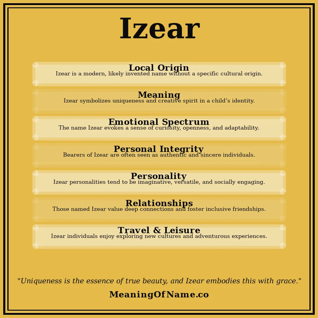 Izear name meaning poster