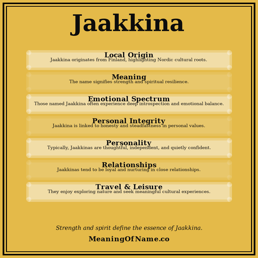 Jaakkina name meaning poster