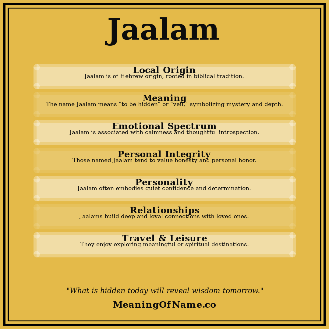 Jaalam name meaning poster