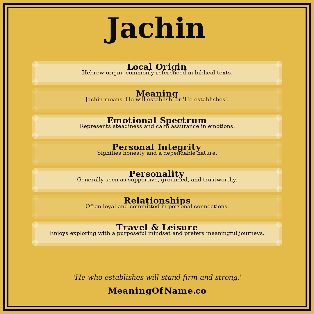 Jachin name meaning poster