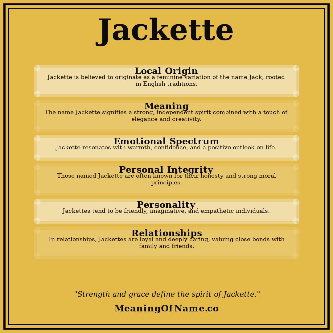 Jackette name meaning poster