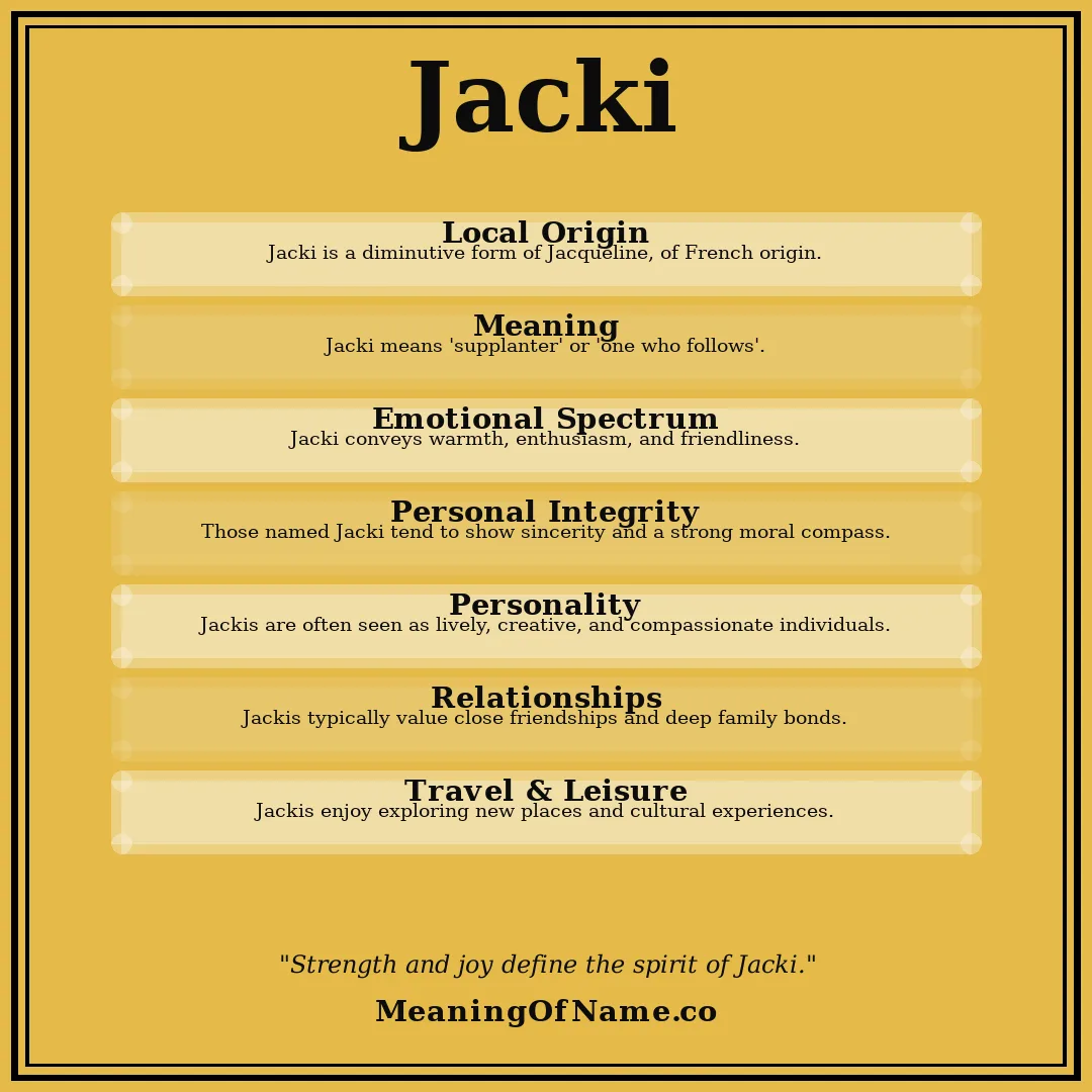 Jacki name meaning poster