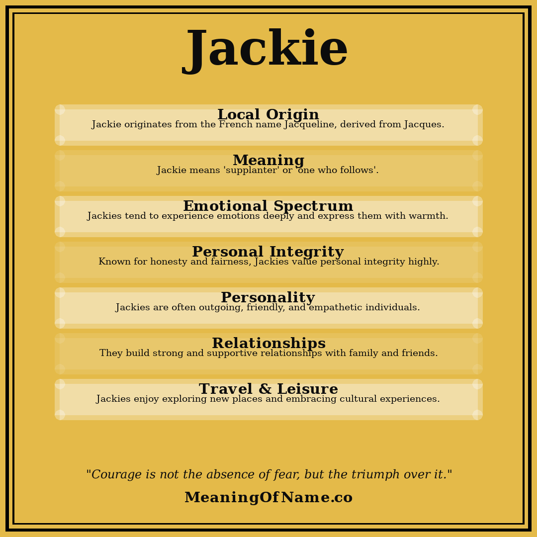 Jackie name meaning poster