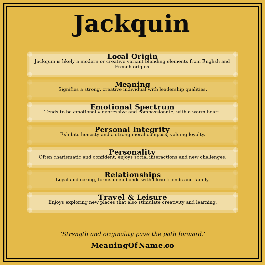 Jackquin name meaning poster