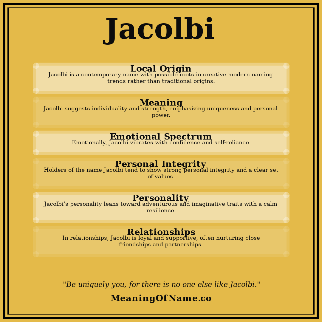 Jacolbi name meaning poster