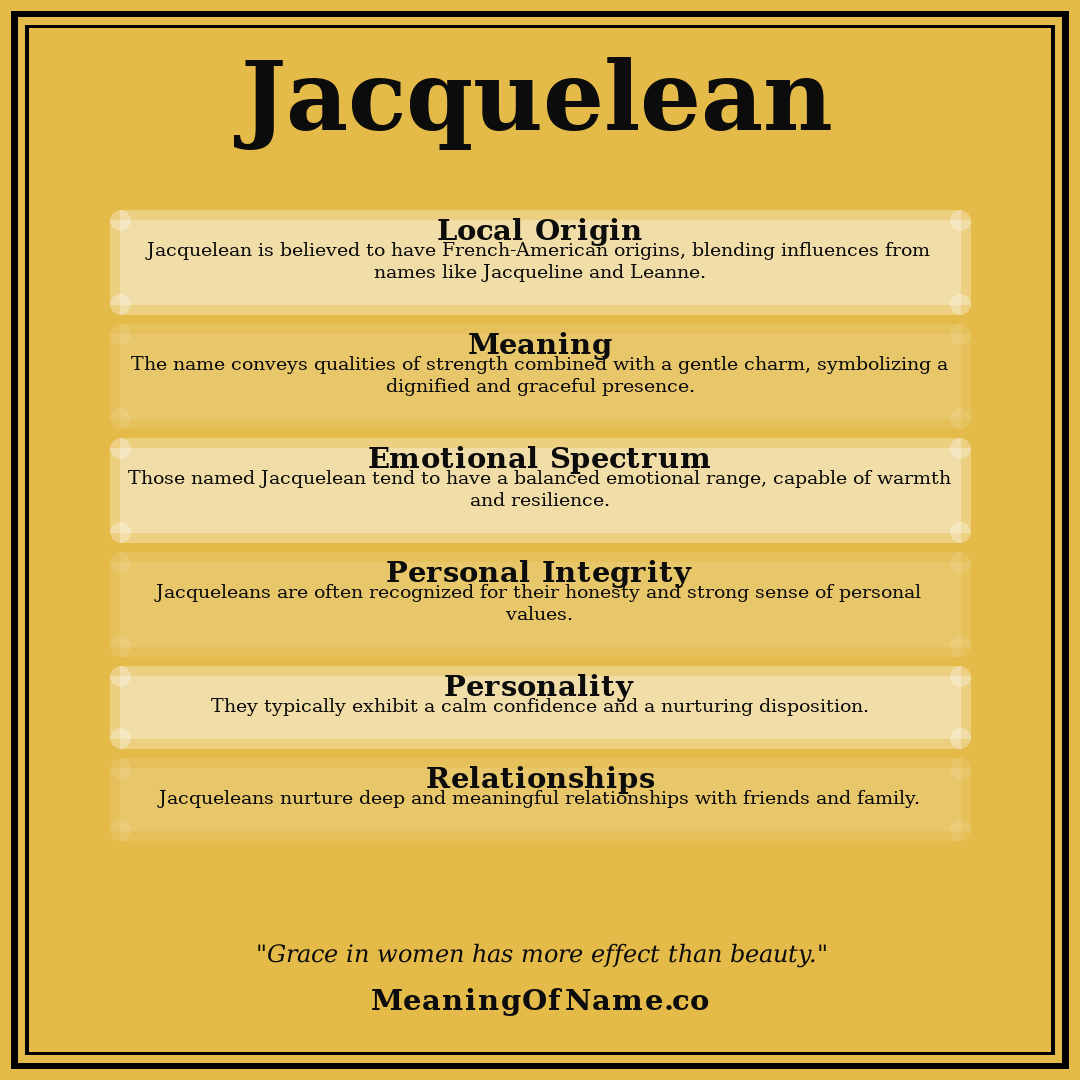 Jacquelean name meaning poster