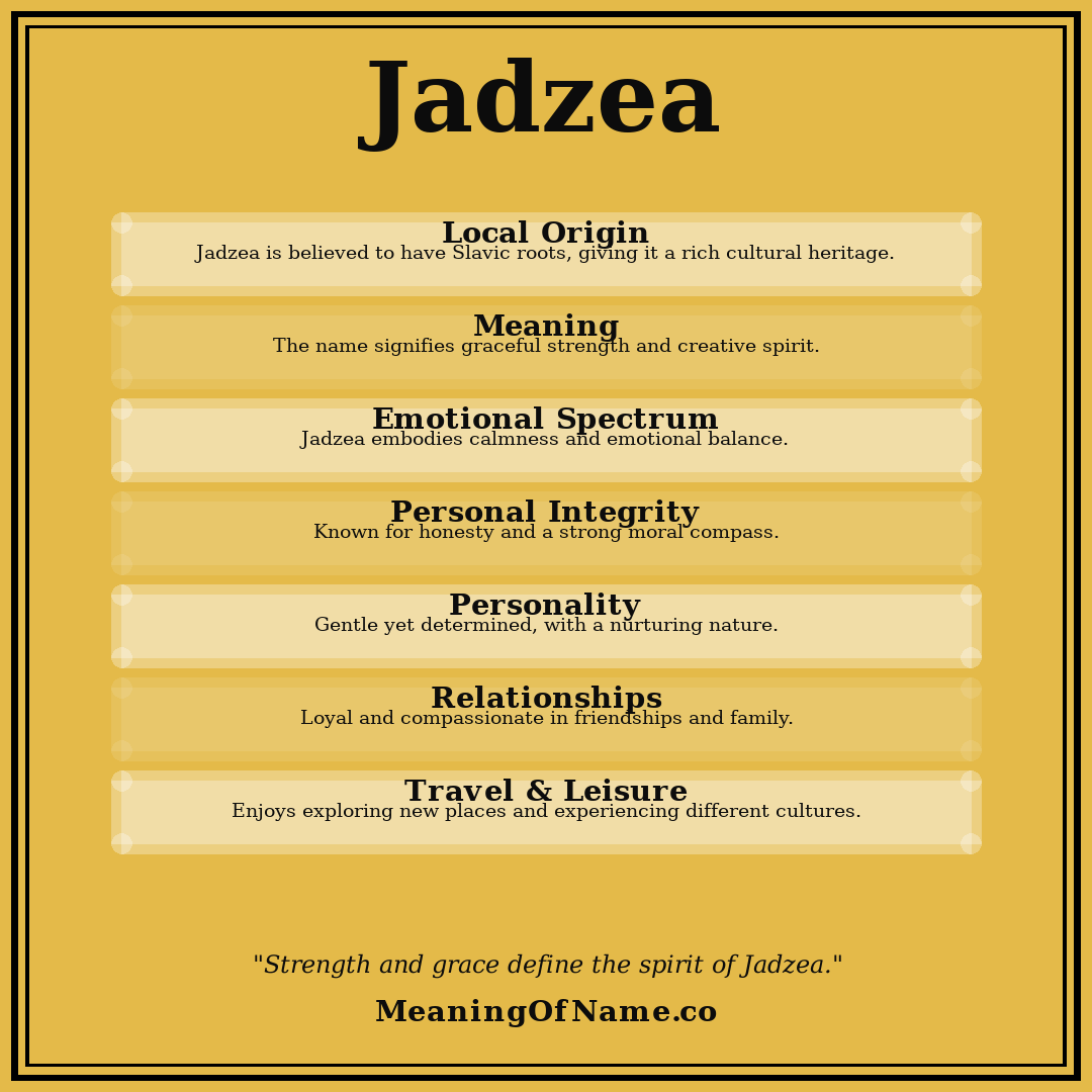 Jadzea name meaning poster