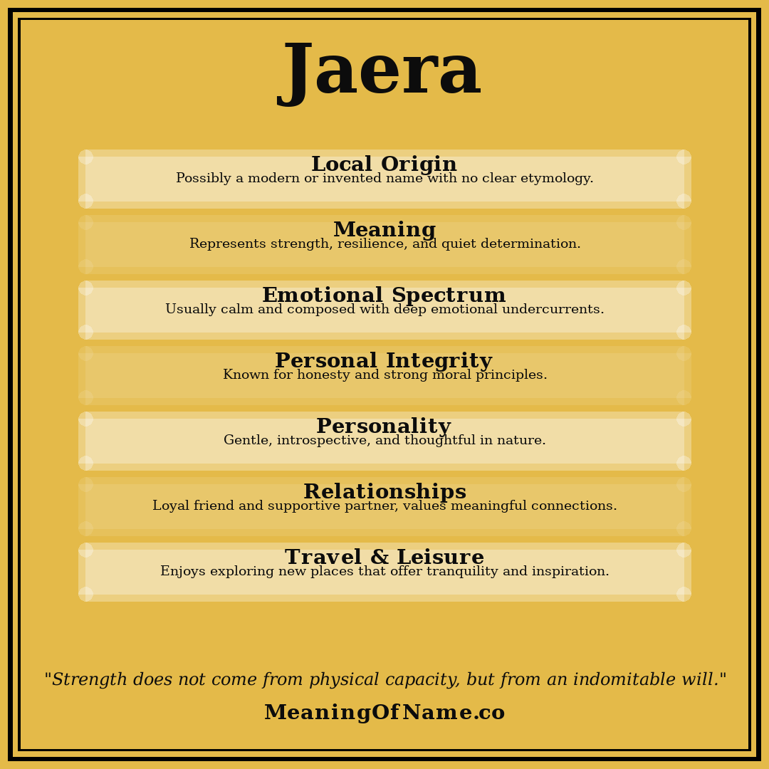 Jaera name meaning poster