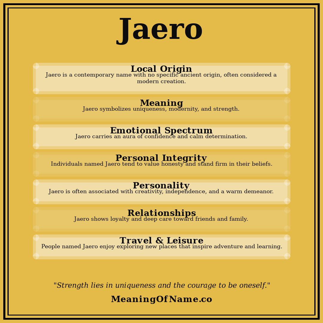 Jaero name meaning poster