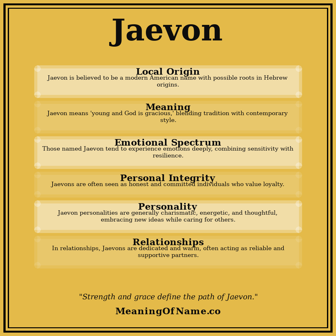 Jaevon name meaning poster