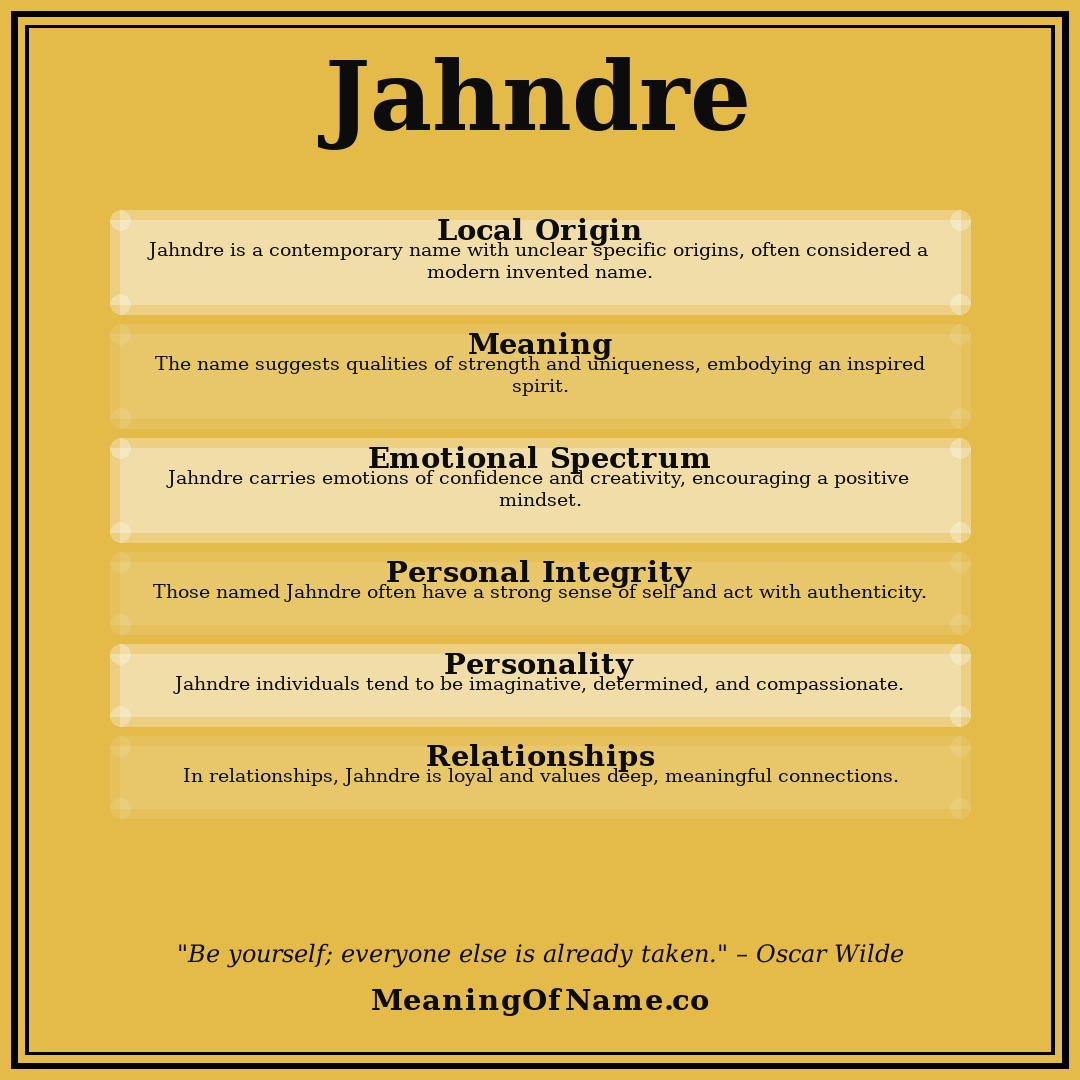 Jahndre name meaning poster
