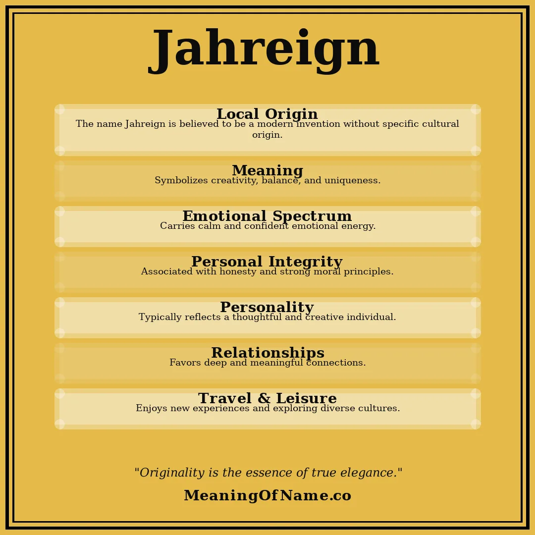 Jahreign name meaning poster
