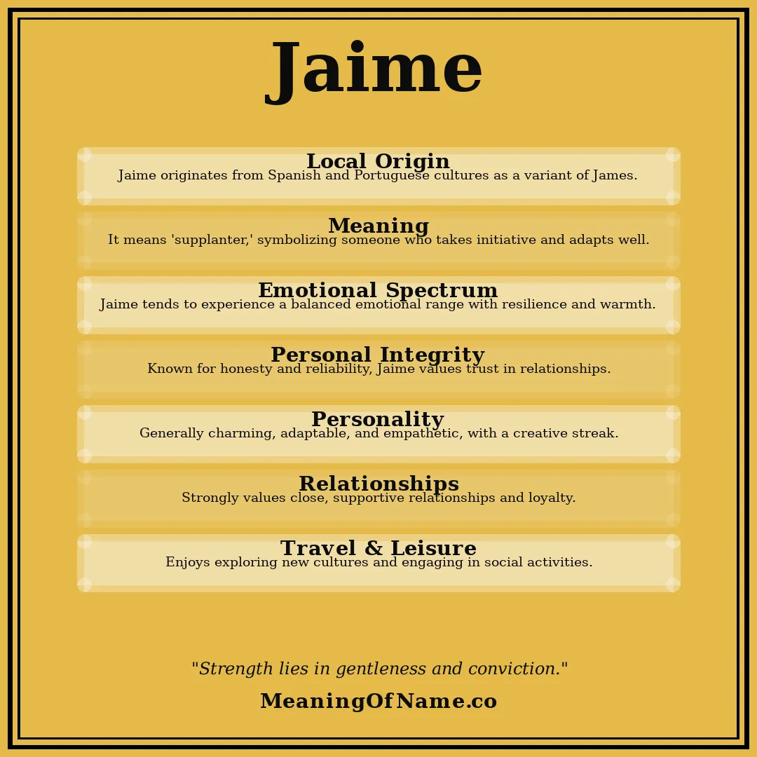Jaime name meaning poster