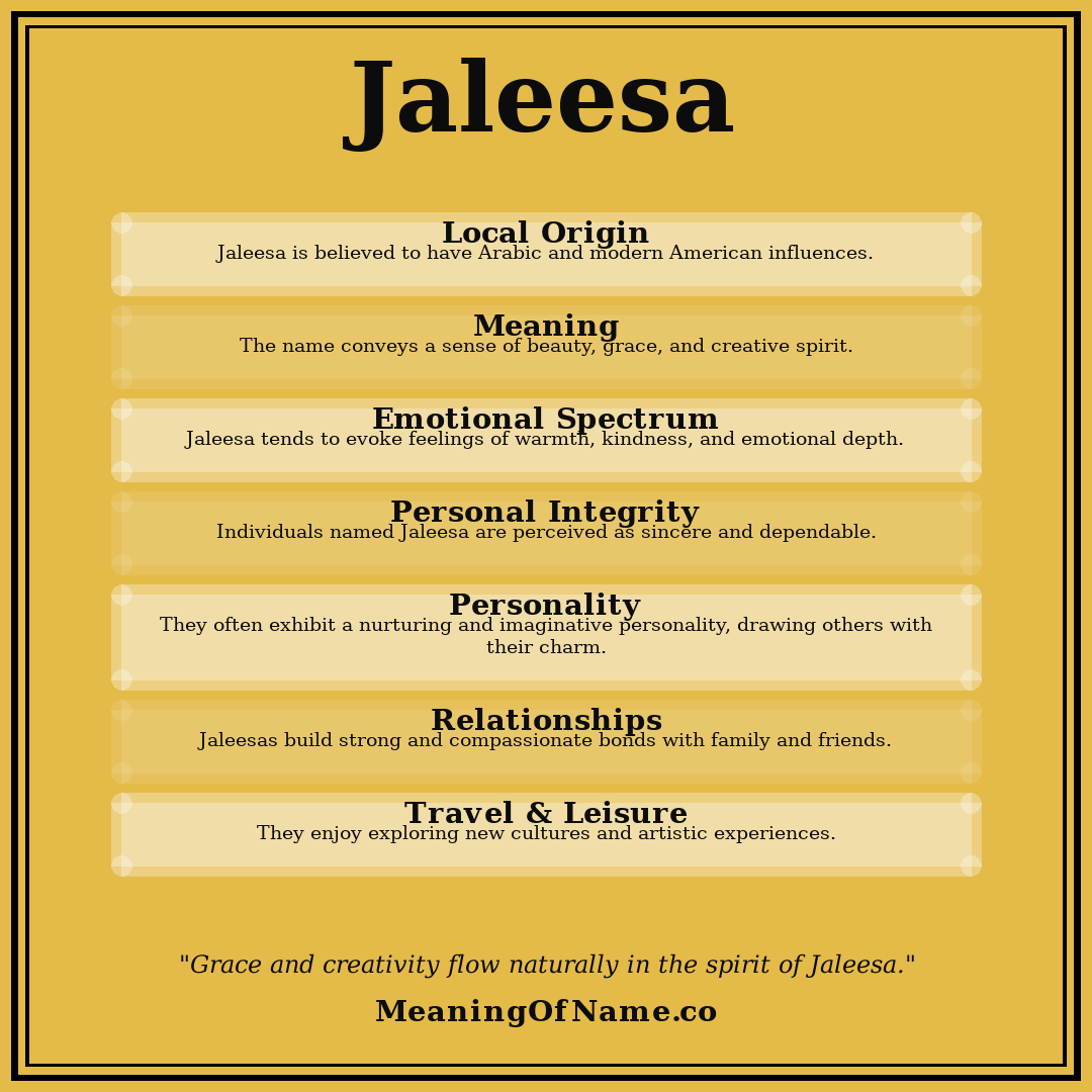 Jaleesa name meaning poster