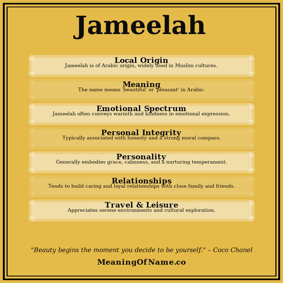 Jameelah name meaning poster