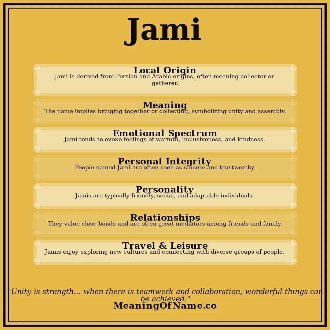 Jami name meaning poster